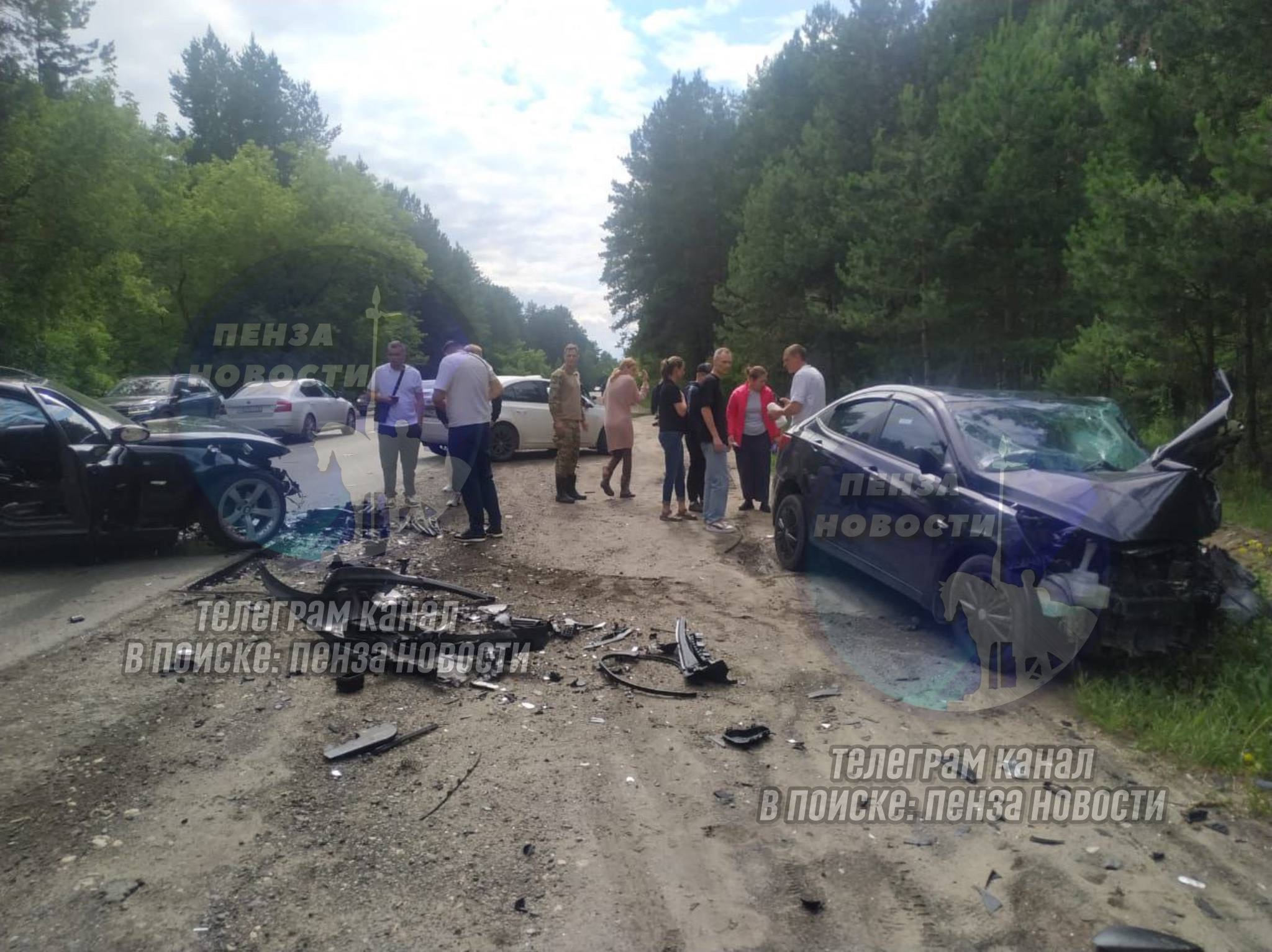 ДТП с иномарками под Ахунским переездом в Пензе