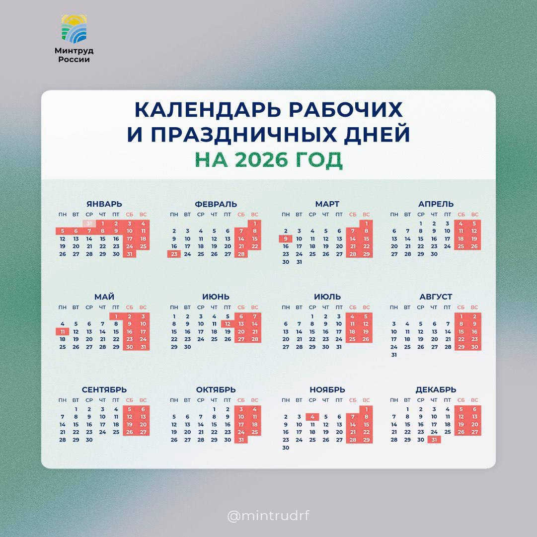 Каникулы на Новый год 2026