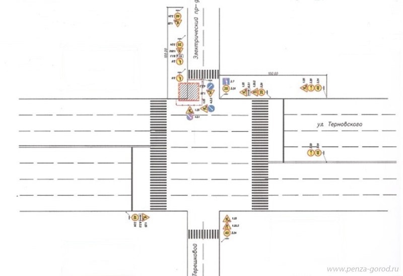 Перекрытие улицы Терновского в Пензе
