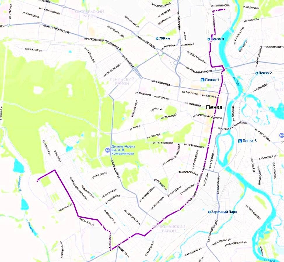 Новый маршрут автобуса №134 в Пензе